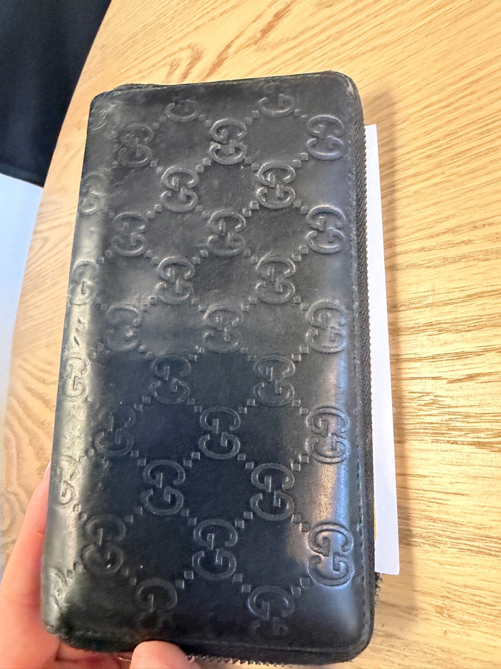 Gucci Black Embossed monogram wallet